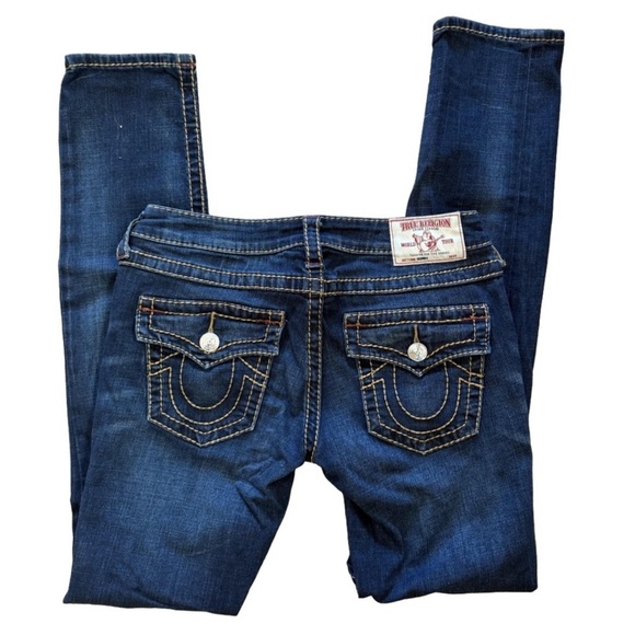 🔥 TRUE RELIGION Women’s Low-Rise Distressed Skinny Jeans - Size 27 🔥 - Picture 5 of 14